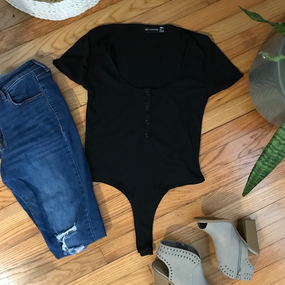 PrettyLittleThing Other - Black button up bodysuit